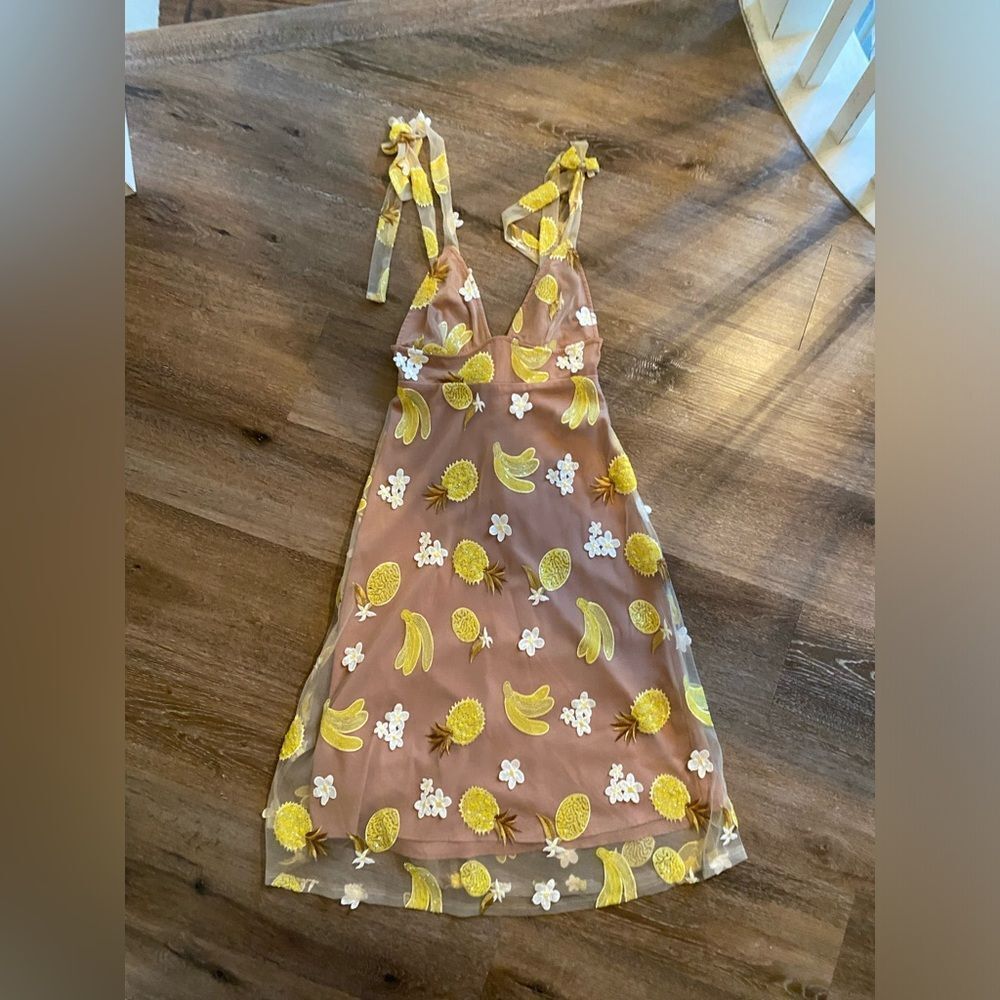 For Love And Lemons Yellow Floral Midi Dress - Picture 2 of 14